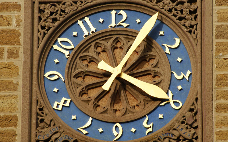 Ornate Clock Face — Blue