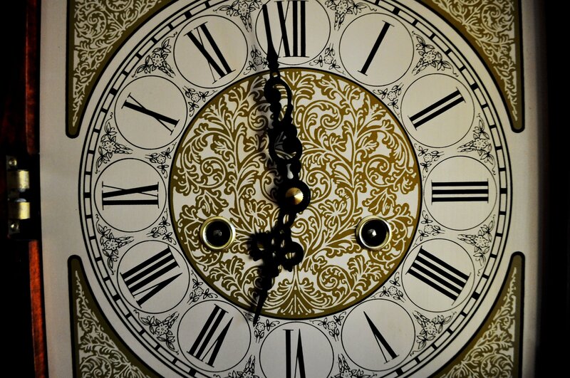 Ornate Clock Face — White