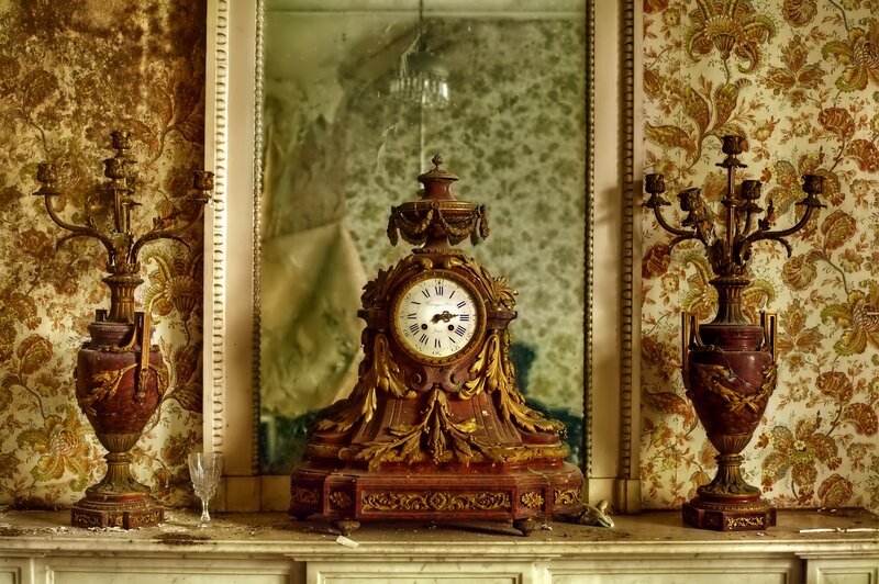 Ornate Clock on Mantel