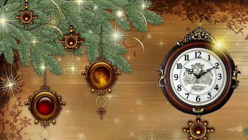 Ornate Clock with Ornaments — Brown