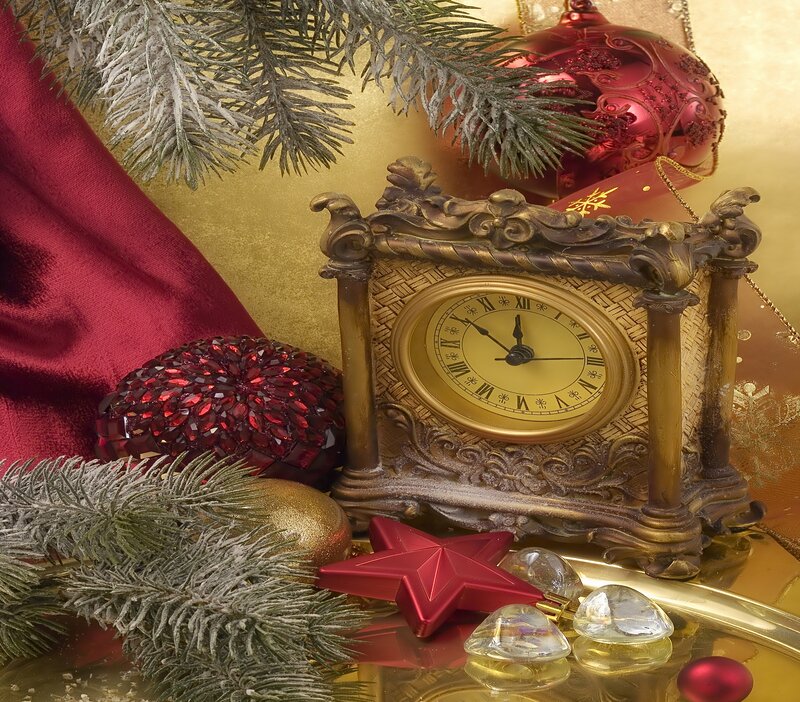 Ornate Clock with Ornaments