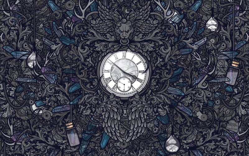 Ornate Clock with Wings