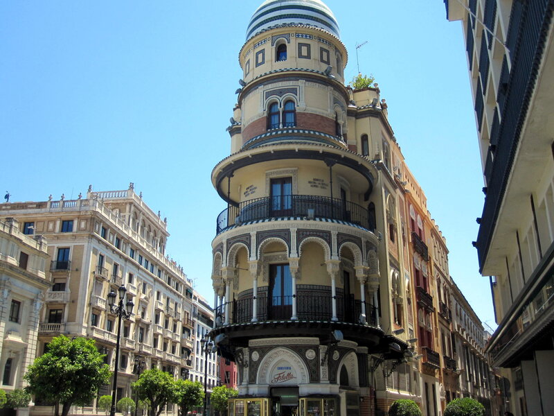 Ornate Corner Building — Blue