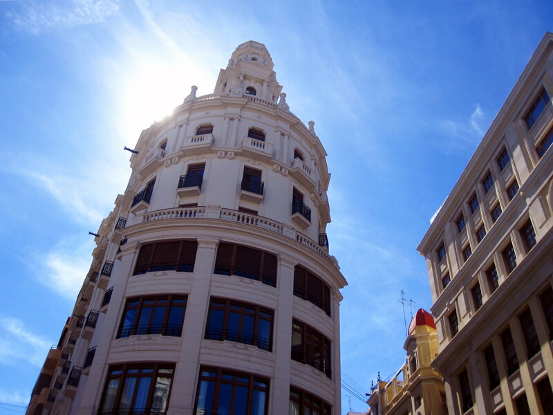 Ornate Corner Building — White