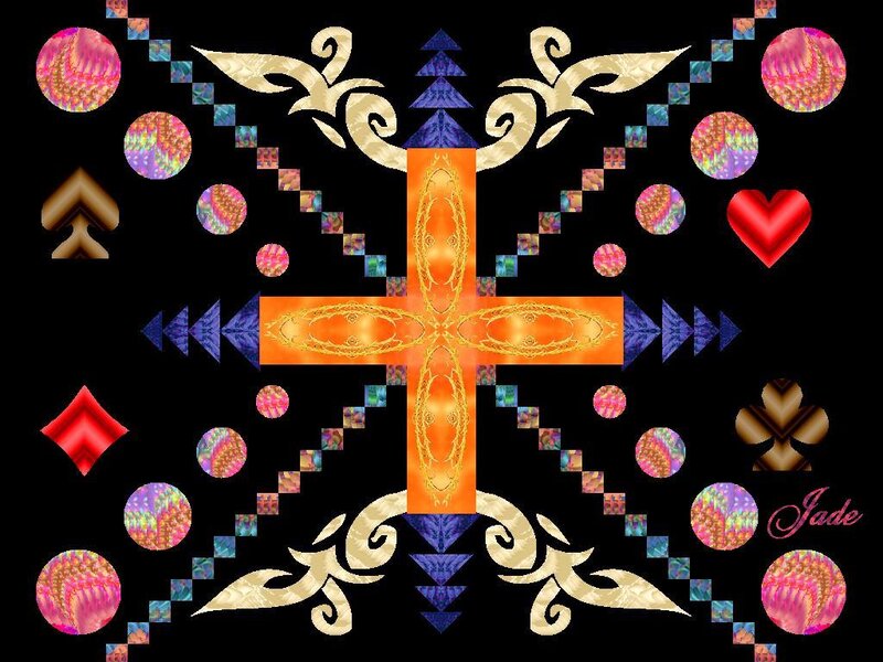 Ornate Cross Design — Black
