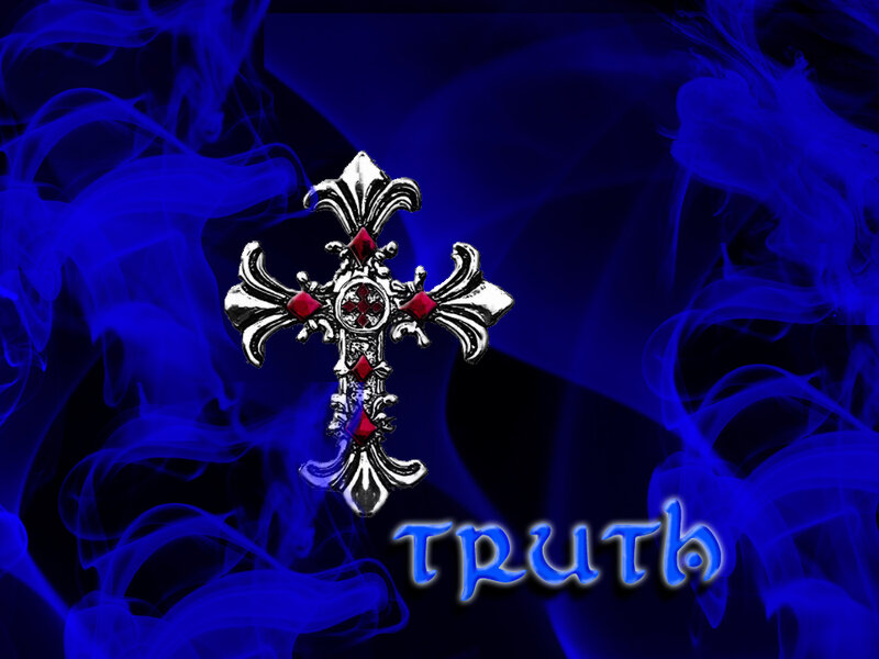 ornate cross with blue smoke
