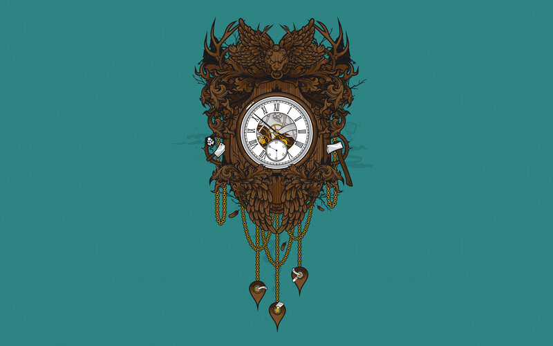 ornate cuckoo clock illustration
