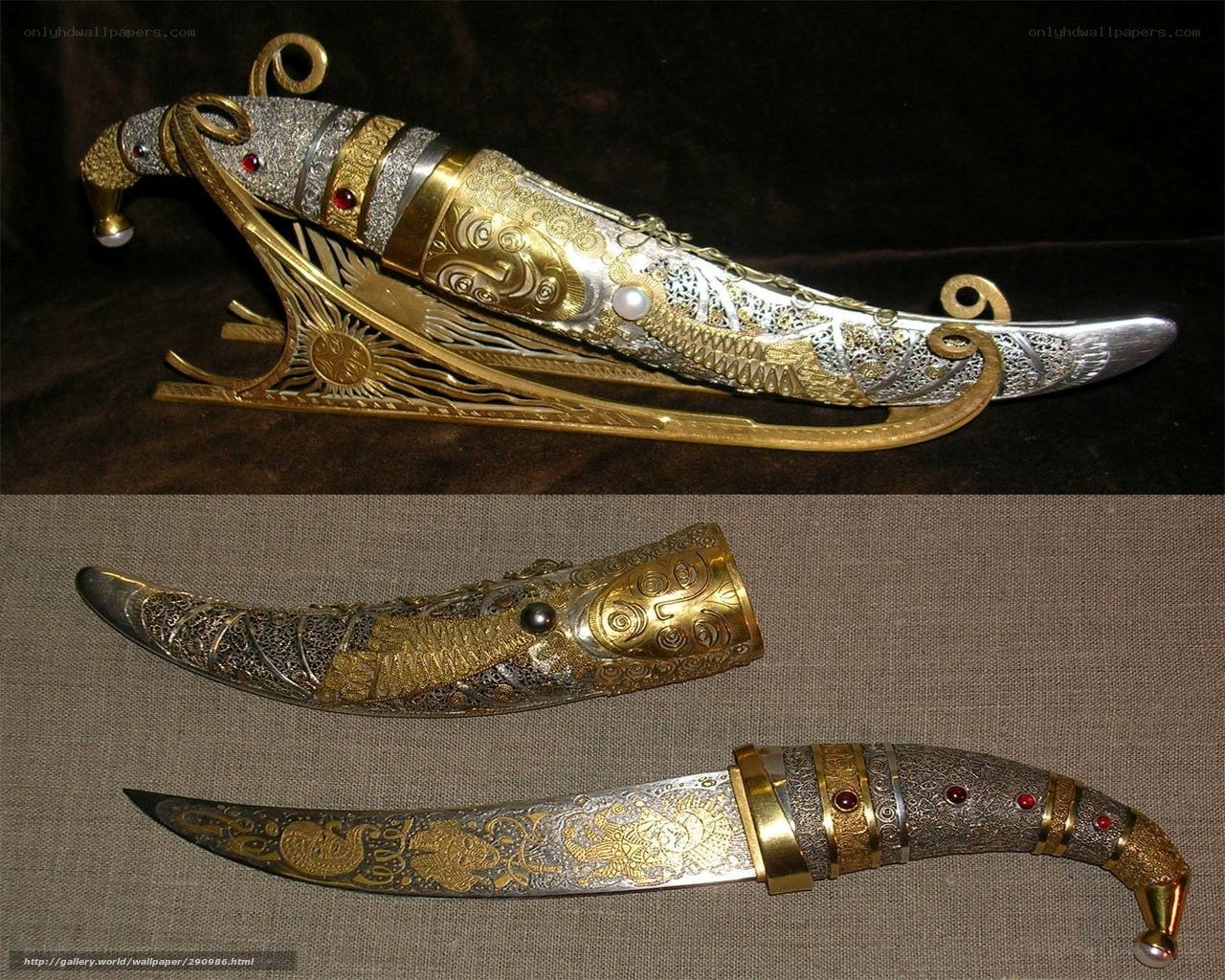 ornate curved dagger