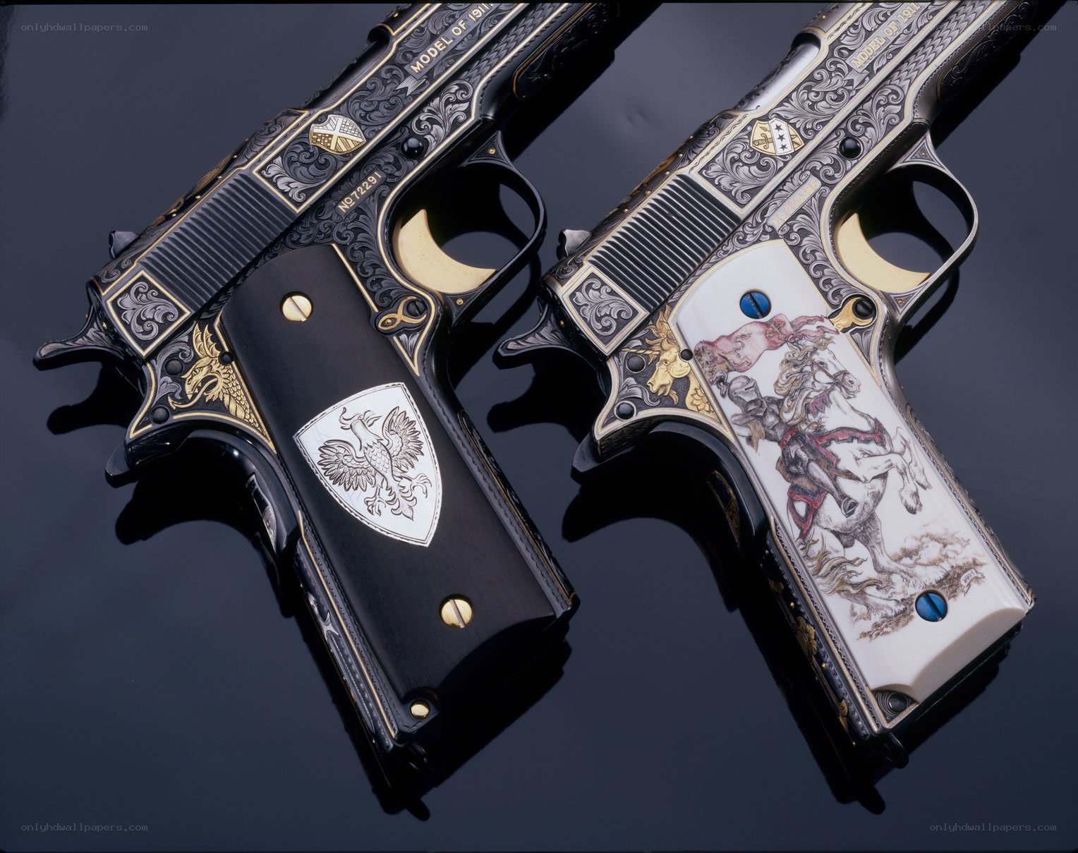 ornate custom pistols