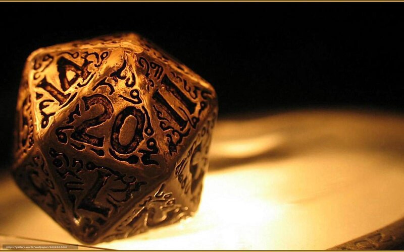 ornate d20 die