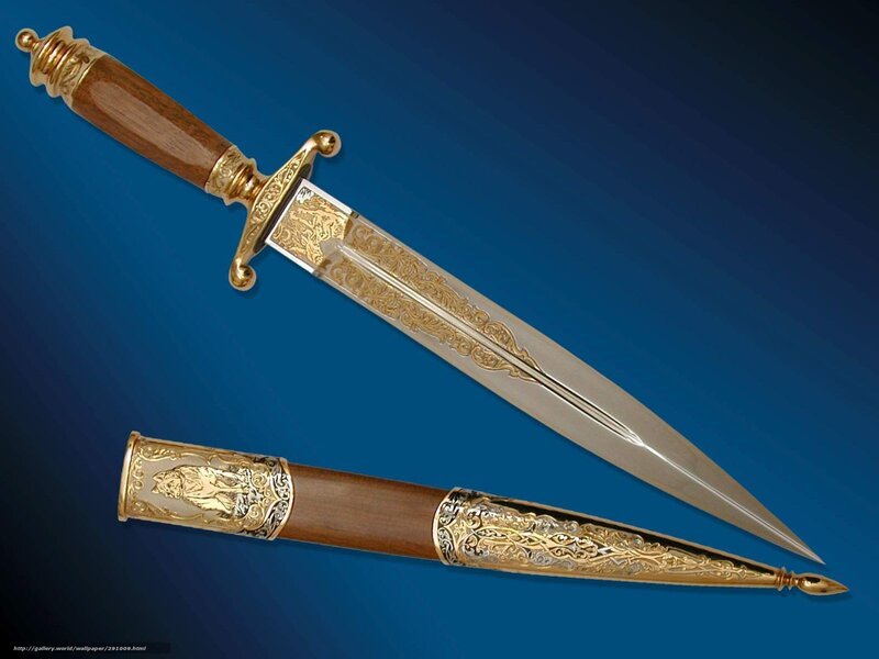 Ornate Dagger and Sheath — Blue, Dramatic
