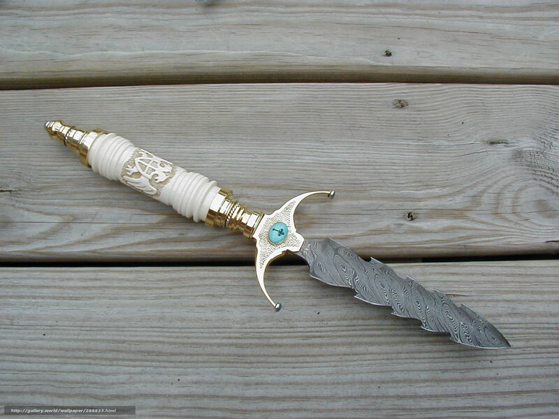 Ornate Dagger on Wood