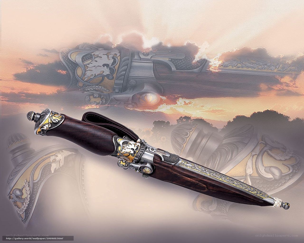 ornate dagger with fantasy background