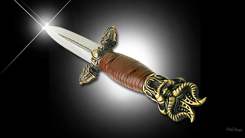 Ornate Dagger with Leather Grip