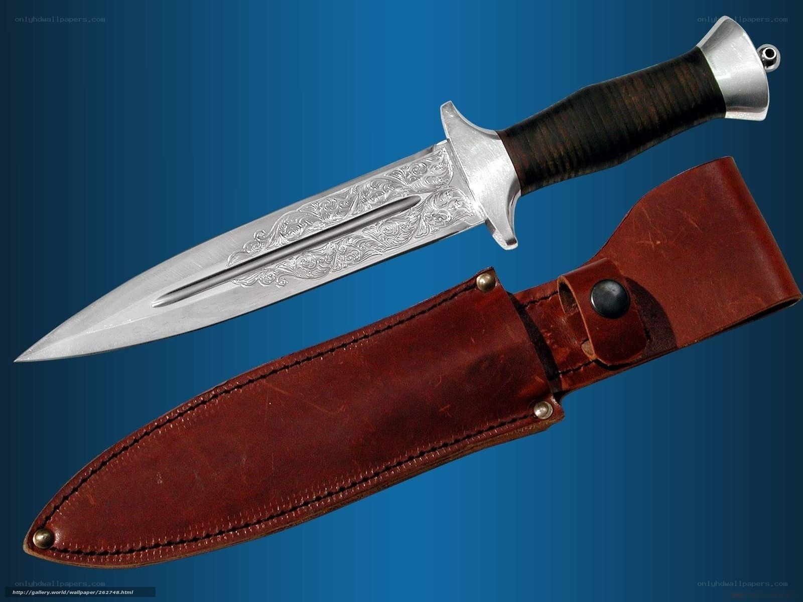 ornate dagger with leather sheath