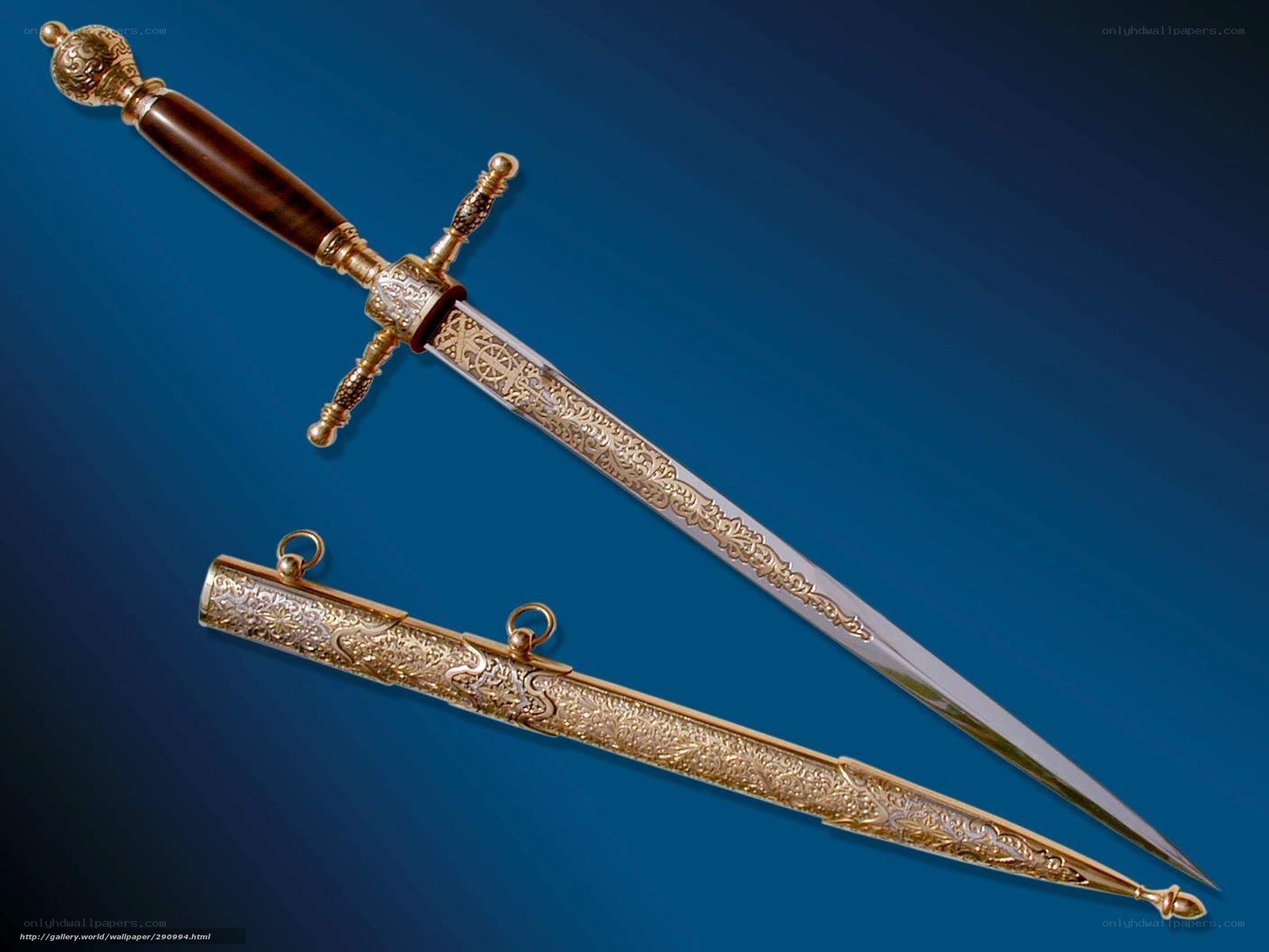ornate dagger with scabbard