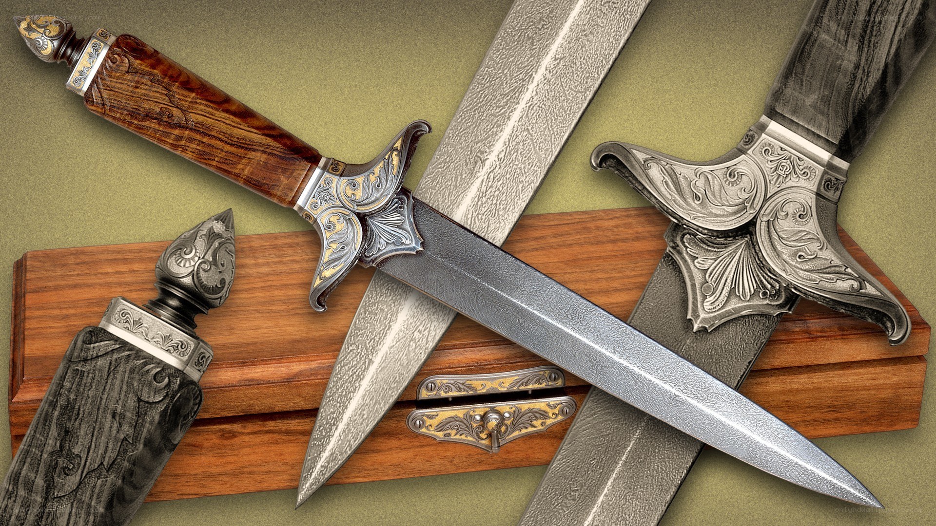 ornate daggers on display