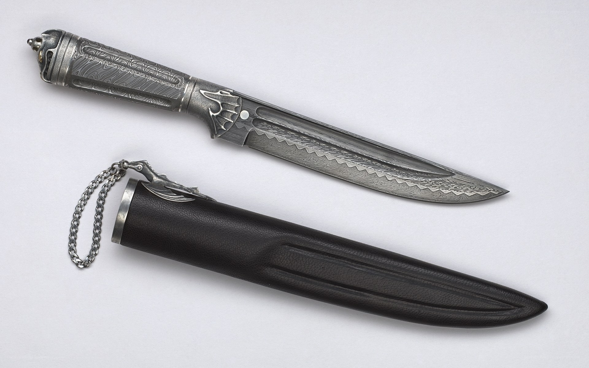 ornate damascus knife