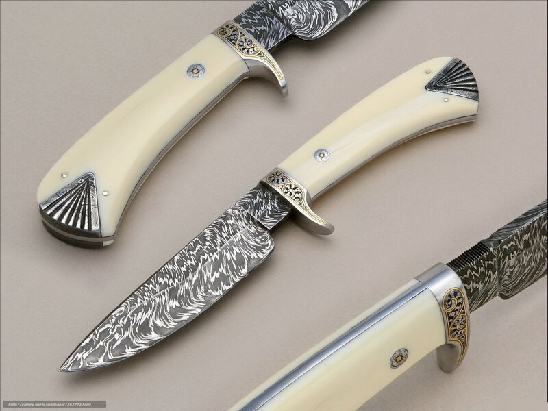 ornate damascus knives