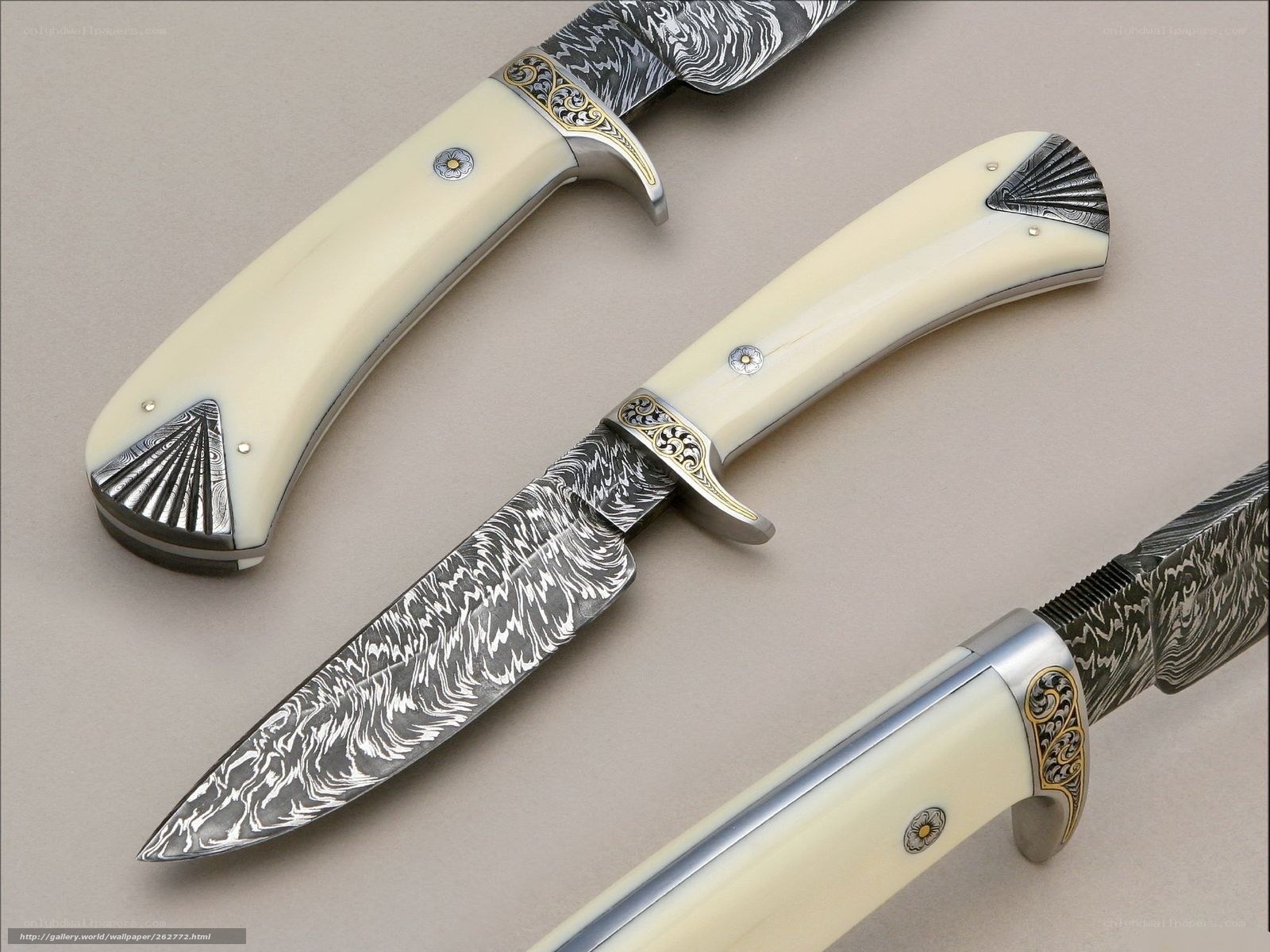 ornate damascus knives