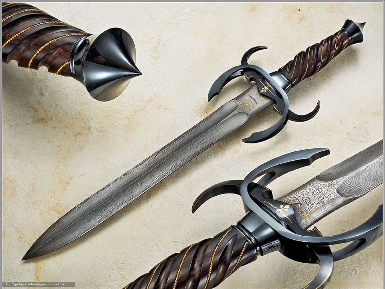 ornate damascus swords