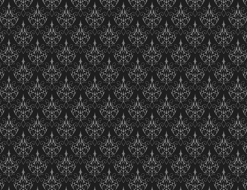 Ornate Damask Pattern — Black