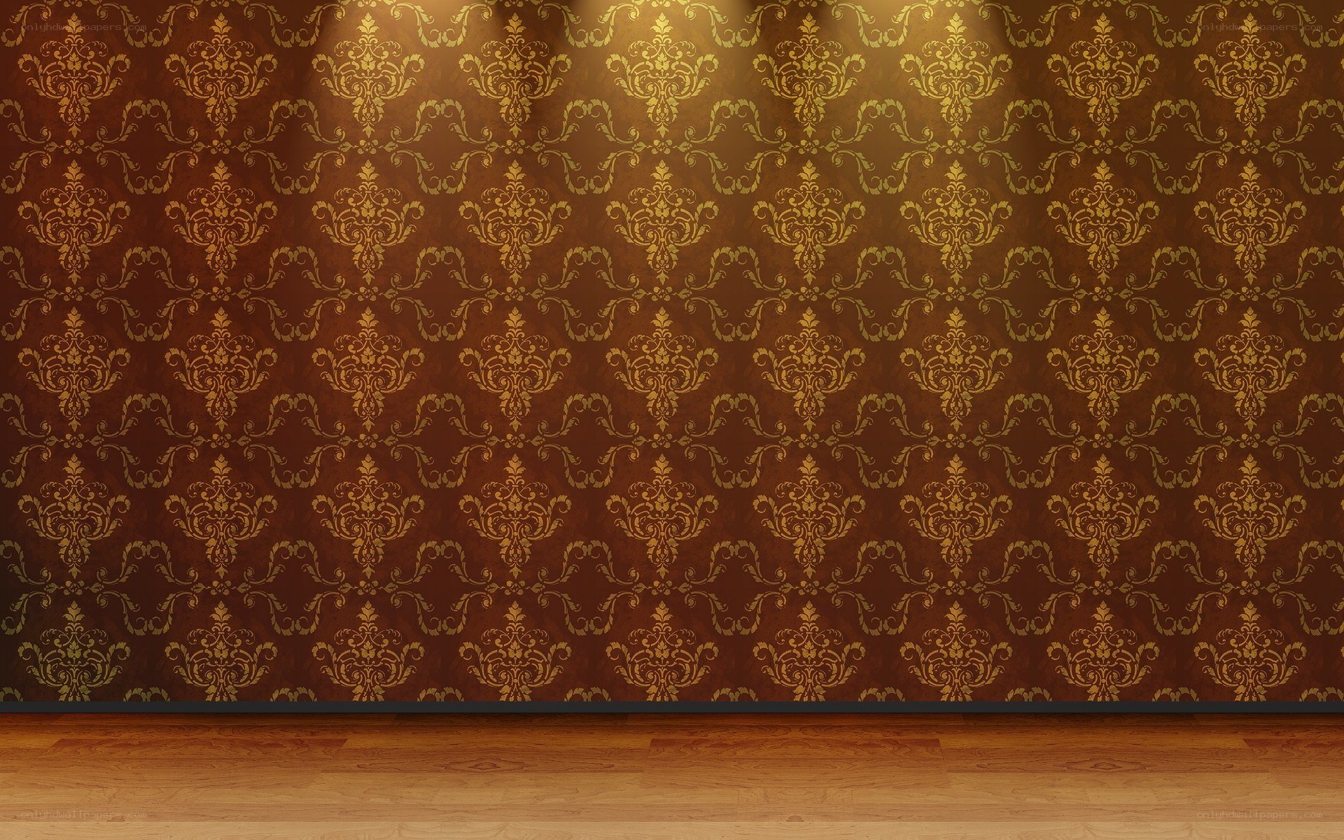 ornate damask wallpaper interior