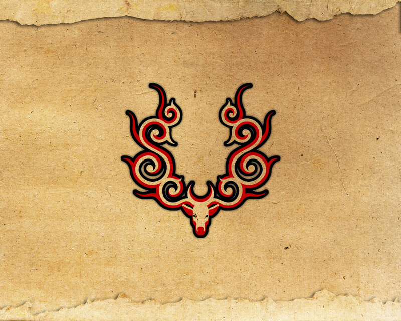 ornate deer head design