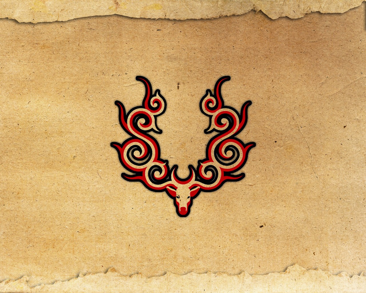 ornate deer head design