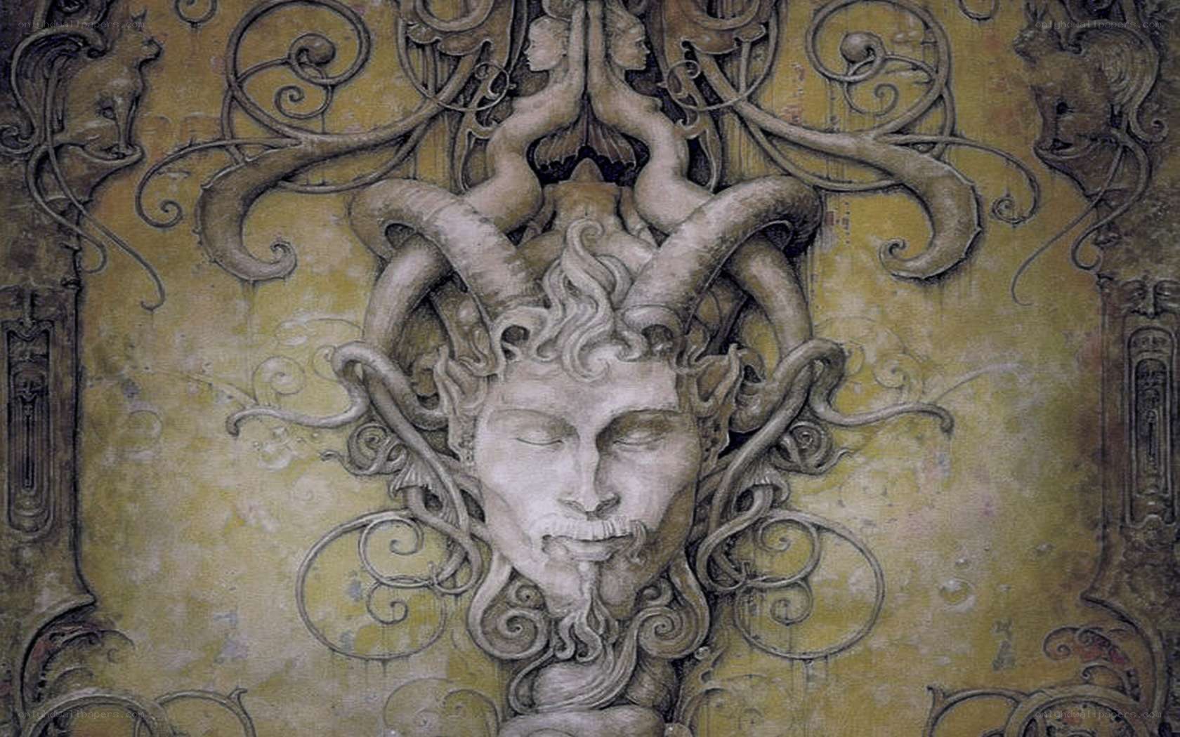 ornate demonic sculpture