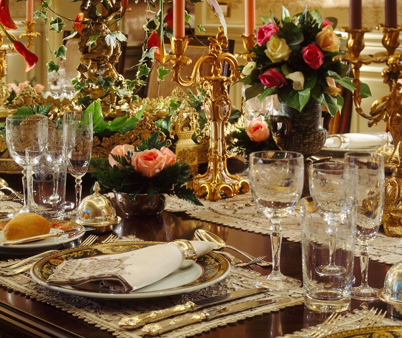 Ornate Dining Table Setting