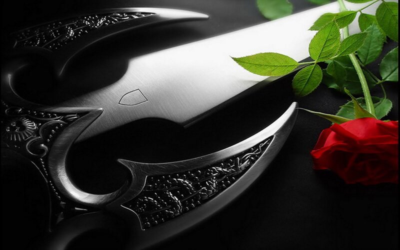 Ornate Double-bladed Knife