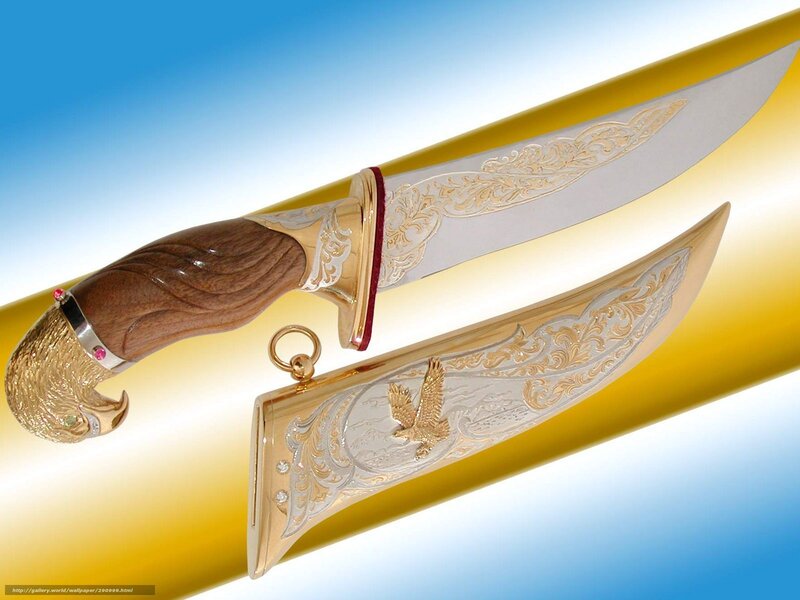 ornate eagle knife and sheath