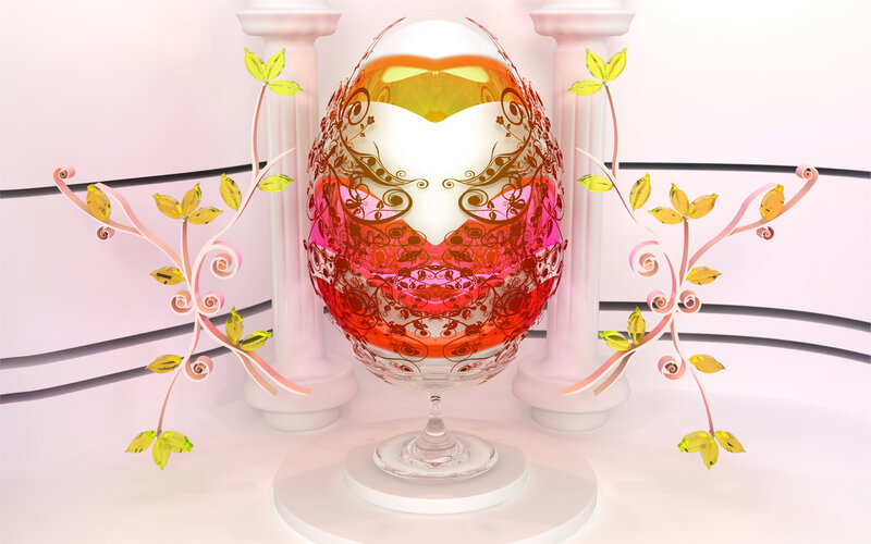 ornate egg on pedestal