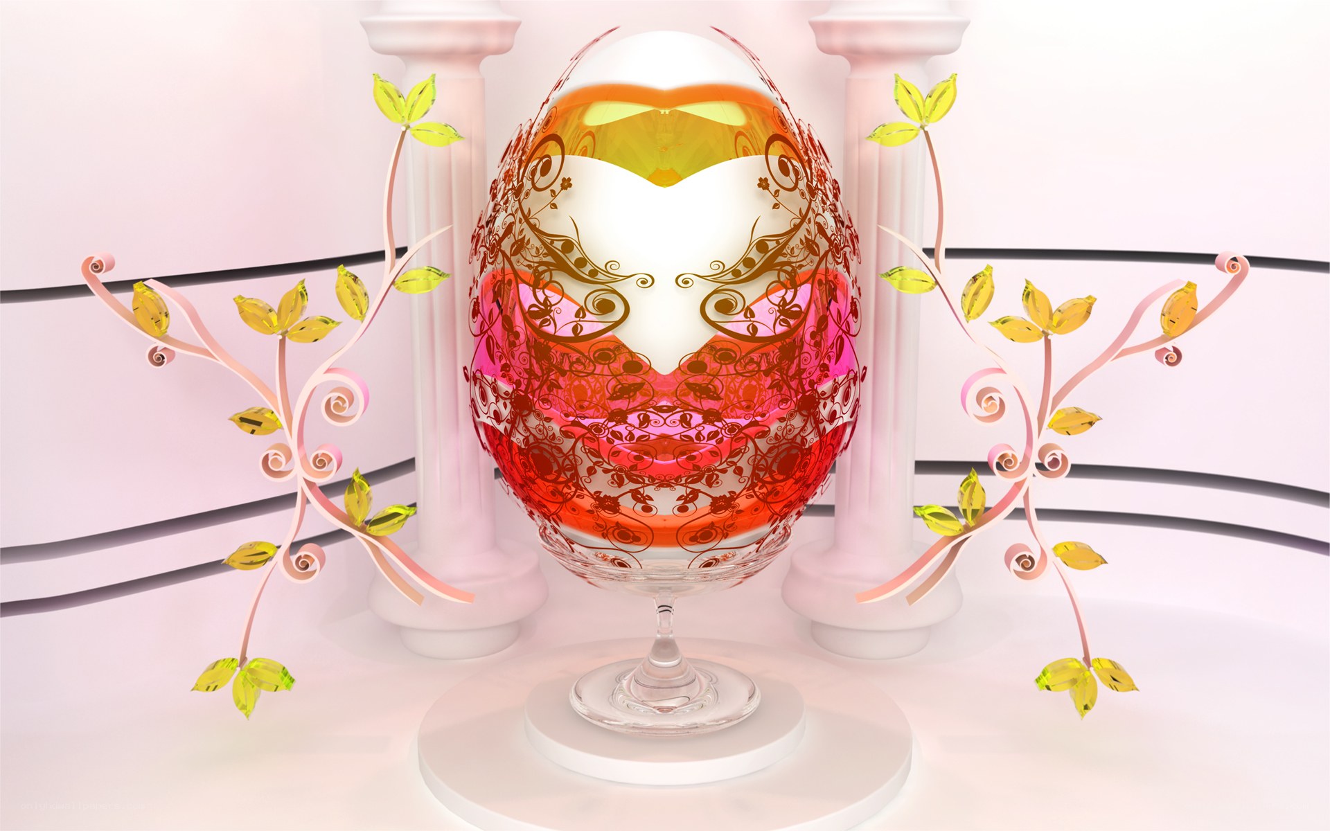ornate egg on pedestal