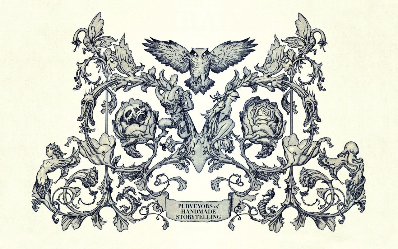 ornate emblem with mythical creatures