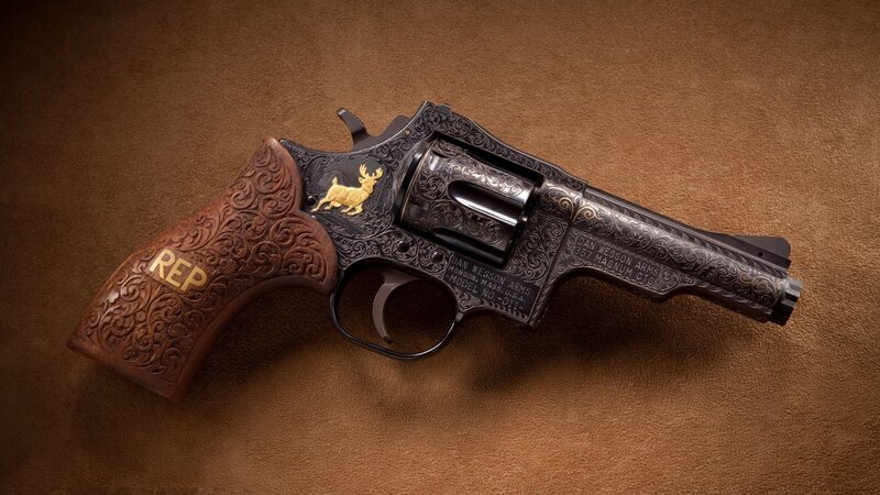 ornate engraved revolver