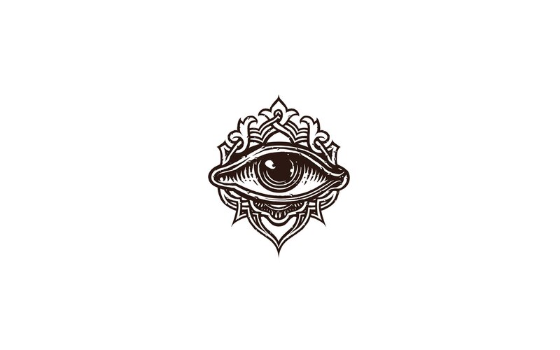 Ornate Eye Symbol — Black