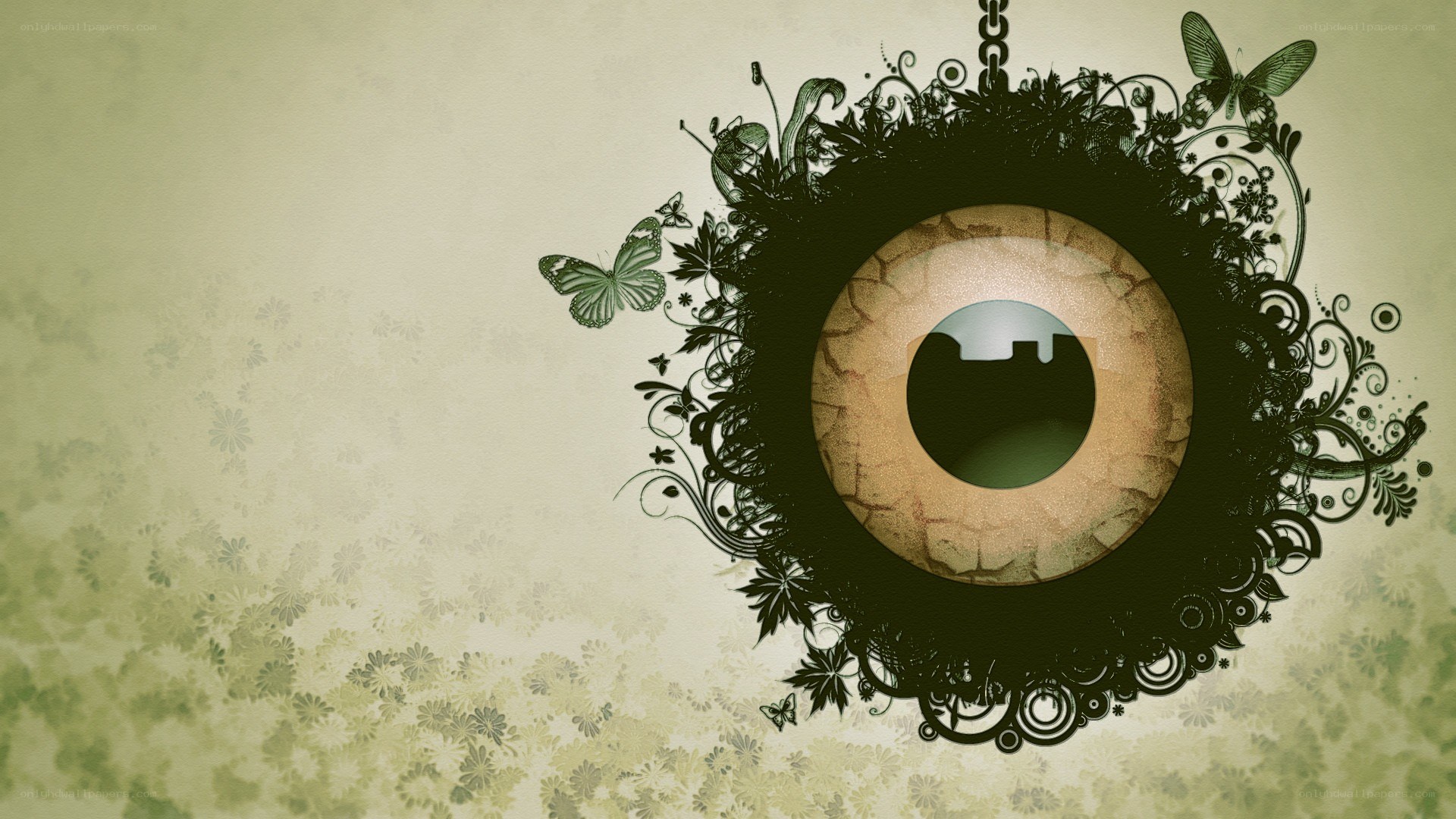 ornate eye with floral design
