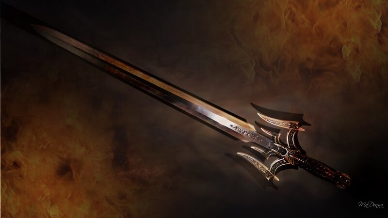 Ornate Fantasy Sword — Black