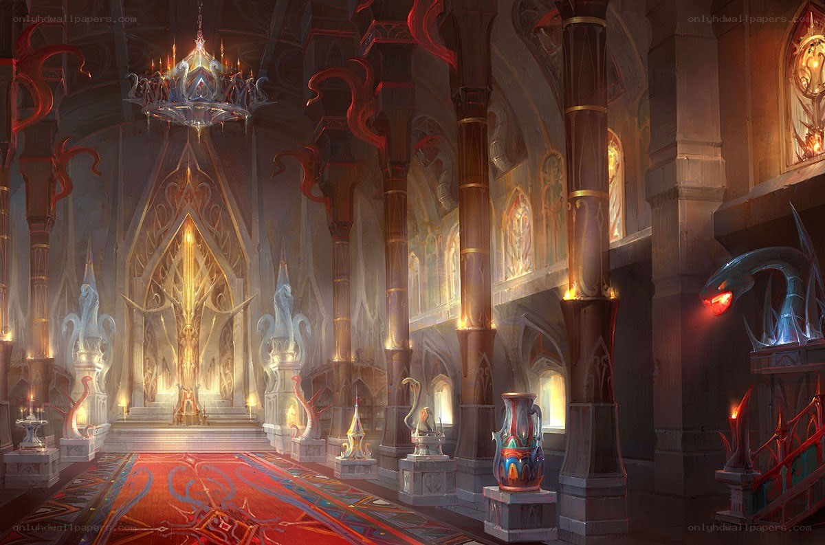 Ornate fantasy throne room