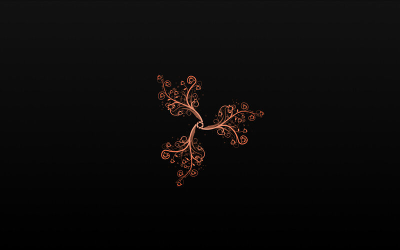 Ornate floral design on black