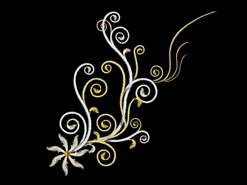 ornate floral embroidery design