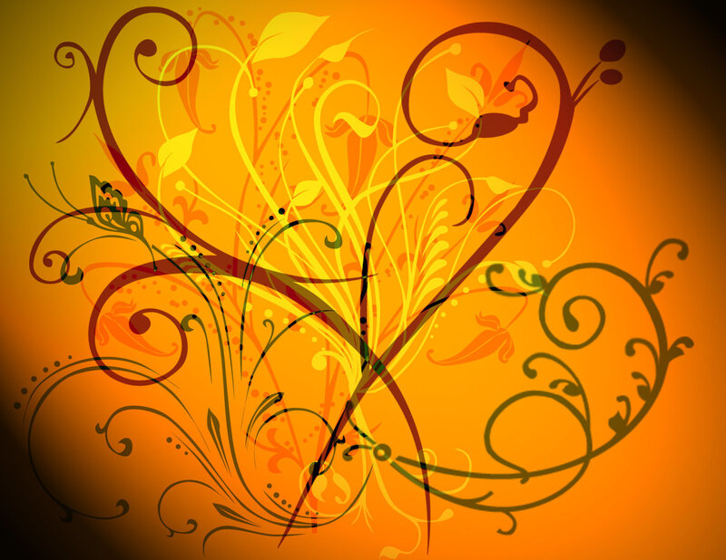 Ornate floral heart design
