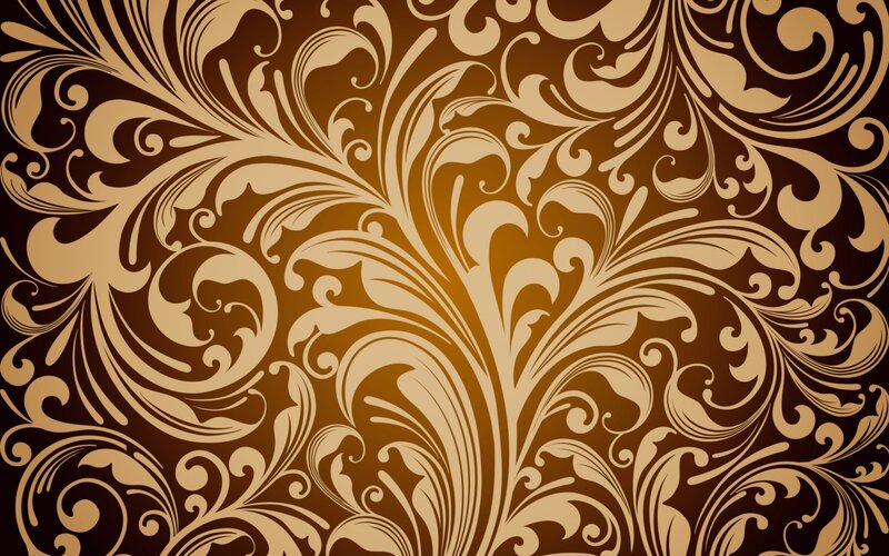 Ornate Floral Pattern — Brown, Elegant, Vector Art
