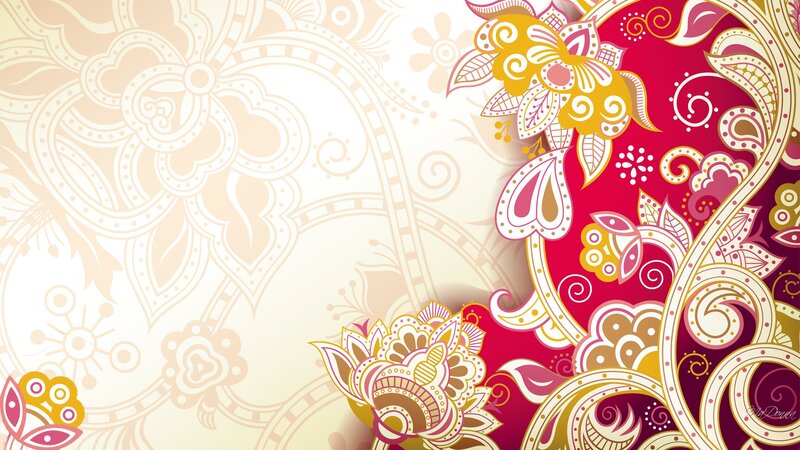 Ornate Floral Pattern — Red