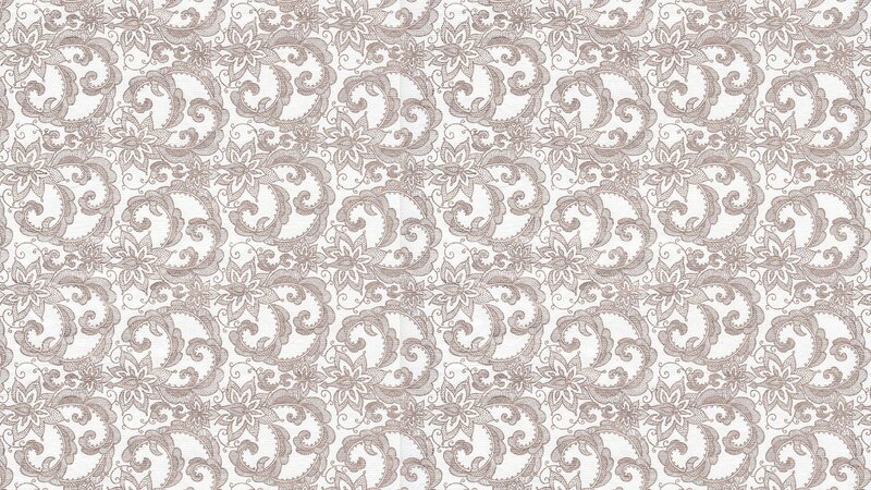 Ornate Floral Pattern — White