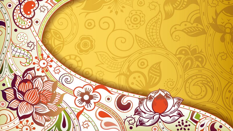 Ornate Floral Pattern — Yellow, Decorative