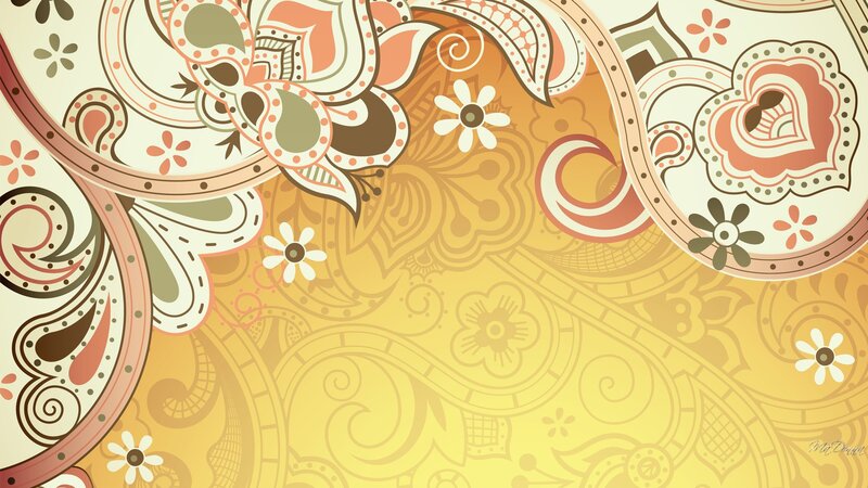 Ornate Floral Pattern — Yellow