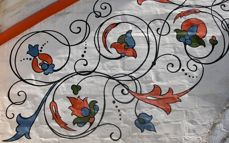 ornate floral wall painting